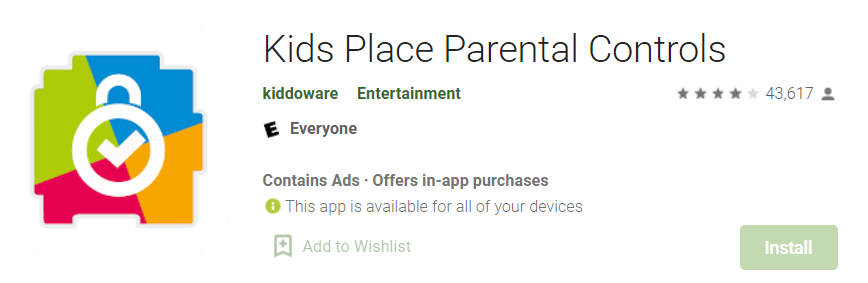 Kids place güvenli telefon/tablet